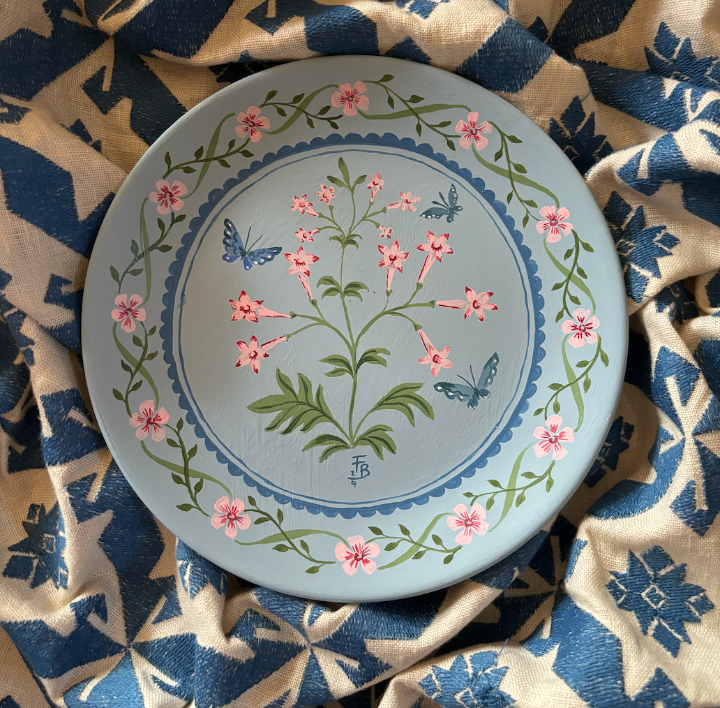 Small hand-painted plate - Wedgwood Blue